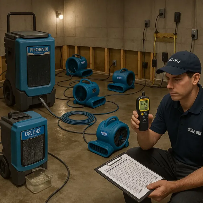 Structural Drying and Dehumidification process in Caruthersville, MO